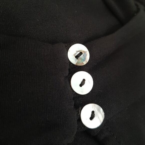 OLSEN Europe Soft Draped High Neck Tunic Top Black Sz 6 - Picture 12 of 14